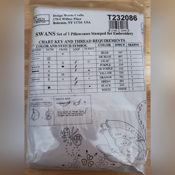 Tobin Home Crafts Swan Embroidery Pillowcases - Picture 2 of 4